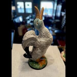 Vintage Bordallo Pinheiro Portuguese Pottery Duck Pitcher